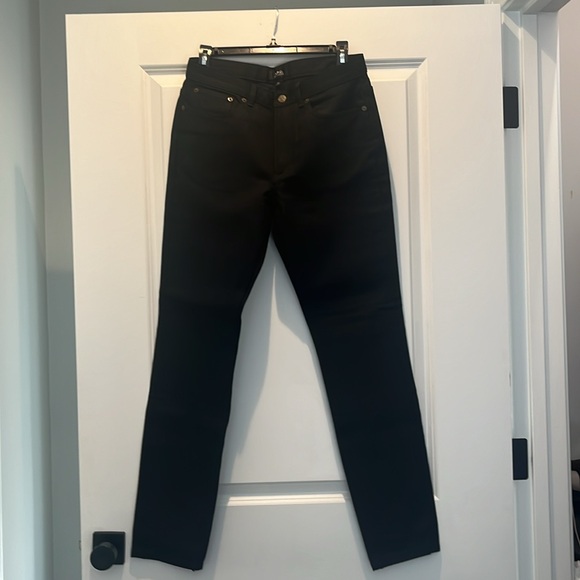 EUC - A.P.C. 5 pocket rigid denim dungarees. Black, size 30. - Picture 4 of 7